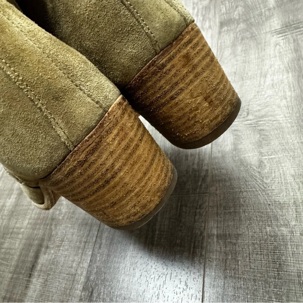 Officine Creative Beige Suede Peep Toe Boots Size 40 1/2 (10.5)